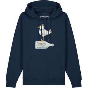 Watapparel Sweatshirt ' Möwe mit Hut '  navy / geel / wit