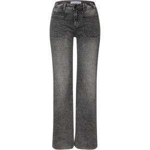 Street One Dames Wide Legs Jeans in Grijs, in size: 25