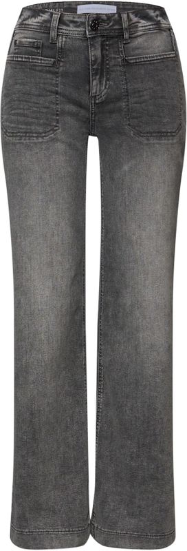 Street One Dames Wide Legs Jeans in Grijs, in size: 25