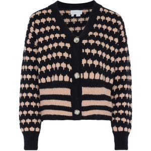 BLONDA Gebreid vest  sand / zwart