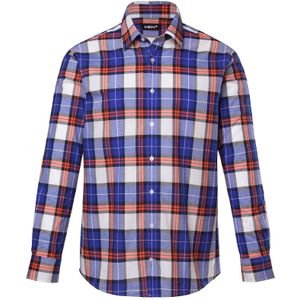 Men Plus Overhemd  kobaltblauw / rood / wit