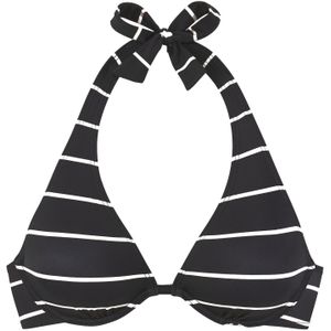 Look - Beugelbikini - Zwart Gestreept - Handwas - Met Beugel - Verwijderbare Softcups