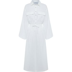 St MRLO Jurk 'REISE MIDI DRESS'  wit