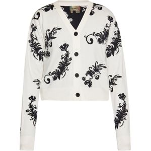 ebeeza Gebreid vest  zwart / wolwit