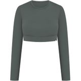Smilodox - Tisha - Cropped Shirt - Dames - Lange Mouwen - Ronde Hals