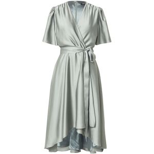 SWING - Cocktailjurk - Groen - 3/4 Lengte - V-hals - Pofmouwen