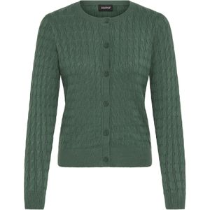Oxmo Gebreid vest 'Oxisasja'  donkergroen