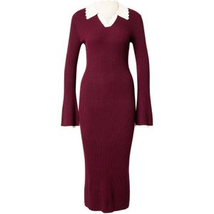 Noella Gebreide jurk 'Livvy'  wijnrood / wit