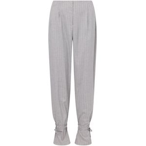Laurella Bandplooibroek  grijs gemêleerd / zwart