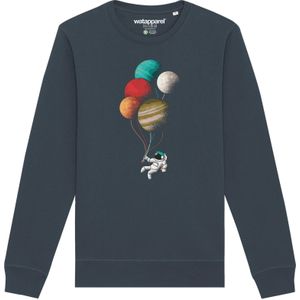 Watapparel Sweatshirt ' Balloon Spaceman '  antraciet / gemengde kleuren