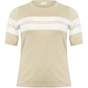 KAFFE CURVE Trui 'KClizzy'  beige gemêleerd / wit
