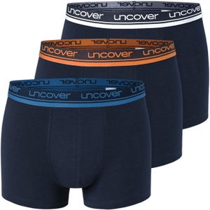 uncover by SCHIESSER Boxershorts 'Cotton'  blauw / donkerblauw / oranje / wit