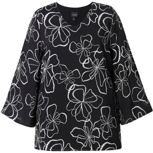 Ulla Popken Blouse  zwart / wit