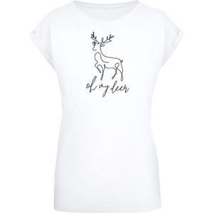 F4NT4STIC Shirt 'Winter Christmas Deer'  zwart / wit