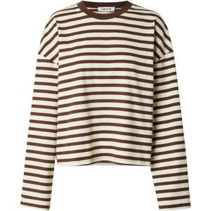 EDITED Shirt 'Delfia'  donkerbruin / wit