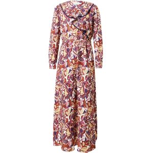 Atelier Rêve Jurk 'NELSON'  bruin / lichtgeel / pink / rood