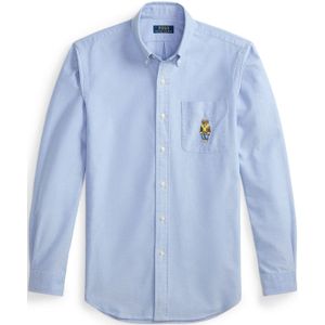 Polo Ralph Lauren Overhemd 'CLASSIC'  lichtblauw / bruin / brokaat / geel