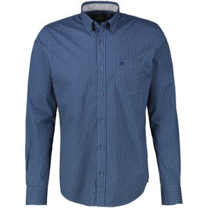 Lerros - Overhemd - Storm Blue - Lange Mouwen - Met Geborduurd Logo