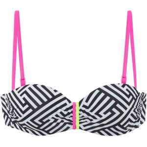 Look - Gedessineerd - Bikinitop - Zwart/Wit - Met Beugel