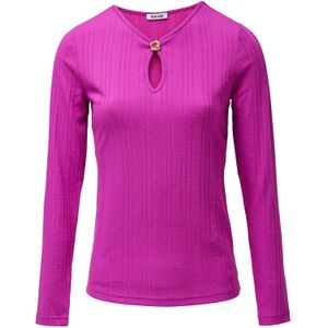 Salsa Jeans - Shirt - Donkerroze - Lange Mouw - Slanke Pasvorm