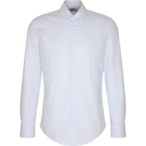 Overhemden - Blauw - 100% Katoen - Slim Fit - Lange Mouwen - Kentkraag