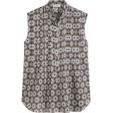 Marc O'Polo - Blouse - Bruin / Antraciet / Wit - Klassieke Blouse - Mouwloos