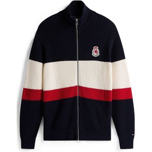 TOMMY HILFIGER Gebreid vest  navy / rood / wit