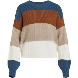 VILA Trui  beige / karamel / petrol / wit