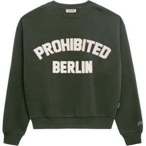 Prohibited Sweatshirt 'Berlin'  olijfgroen / wit