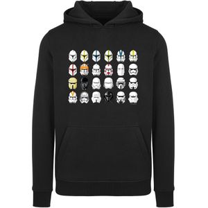 F4NT4STIC Sweatshirt 'Star Wars Stormtrooper Piloten Helme'  zwart / wit