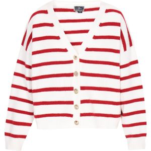 DreiMaster Maritim Gebreid vest  rood / offwhite