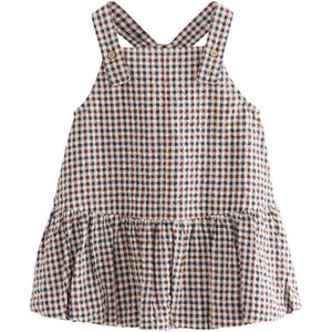 Next Jurk  beige / blauw / karmijnrood