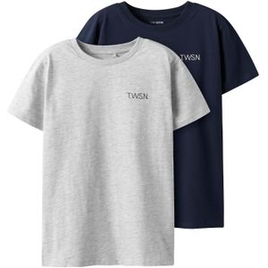 TWO SOON Shirt  blauw / grijs