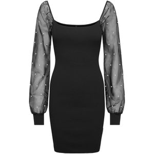 ONLY Gebreide jurk 'ONLVANESSA'  zwart / parelwit