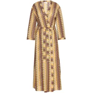 IZIA Jurk  bruin / geel / groen / wit