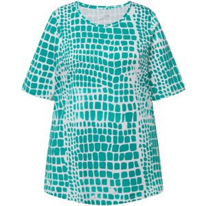 Ulla Popken Shirt  turquoise / wit