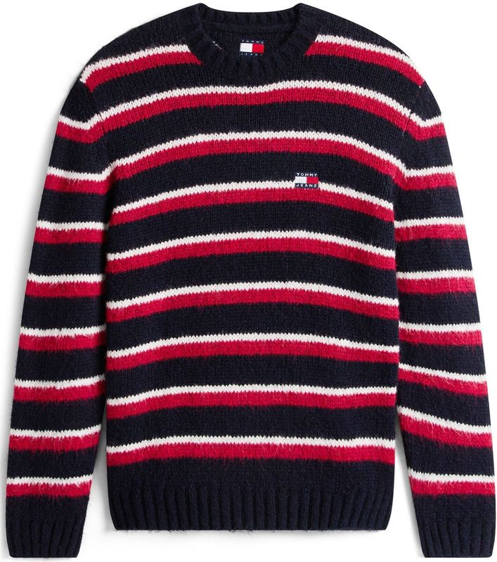 Tommy Jeans - Trui - Marine/Rood/Wit - Gerecycled Materiaal - Lange Mouw