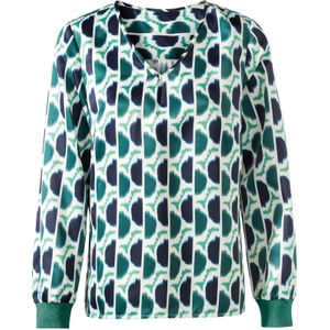 heine Blouse  smaragd / zwart / wit