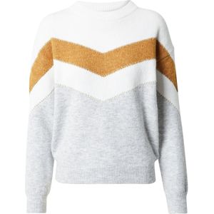 ABOUT YOU Trui 'Janine'  cognac / lichtgrijs / wit