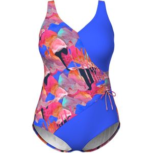 Ulla Popken Badpak  blauw / gemengde kleuren / pink