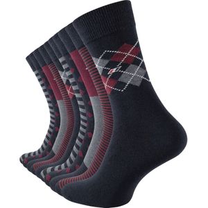 Cotton Prime Sokken  navy / grijs / bordeaux / wit