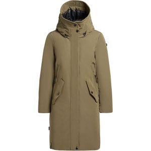 Gewatteerde lange jas met capuchon, model 'ARIBAY'