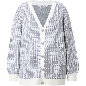 Studio Untold Gebreid vest  grijs gemêleerd