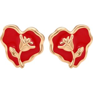 faina Oorbellen  rose-goud / rood