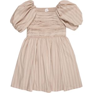 Abercrombie & Fitch - Jurk - Beige/Wit - Cocktailjurk - Gestreept - Katoen