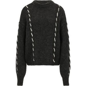 Vero Moda Tall Trui 'VMILINA'  donkergrijs / wit