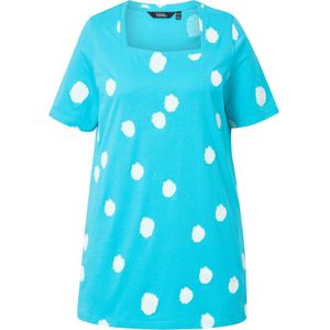 Ulla Popken Shirt  royal blue/koningsblauw / wit