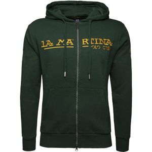 La Martina Sweatvest ' XMF302 '  geel / donkergroen