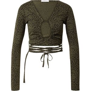 ABOUT YOU Shirt 'Sarah'  kaki / zwart