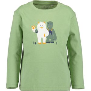 BLUE SEVEN Shirt  smaragd / lichtgroen / donkeroranje / wit